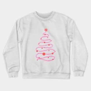 Pink swirly Christmas tree Crewneck Sweatshirt